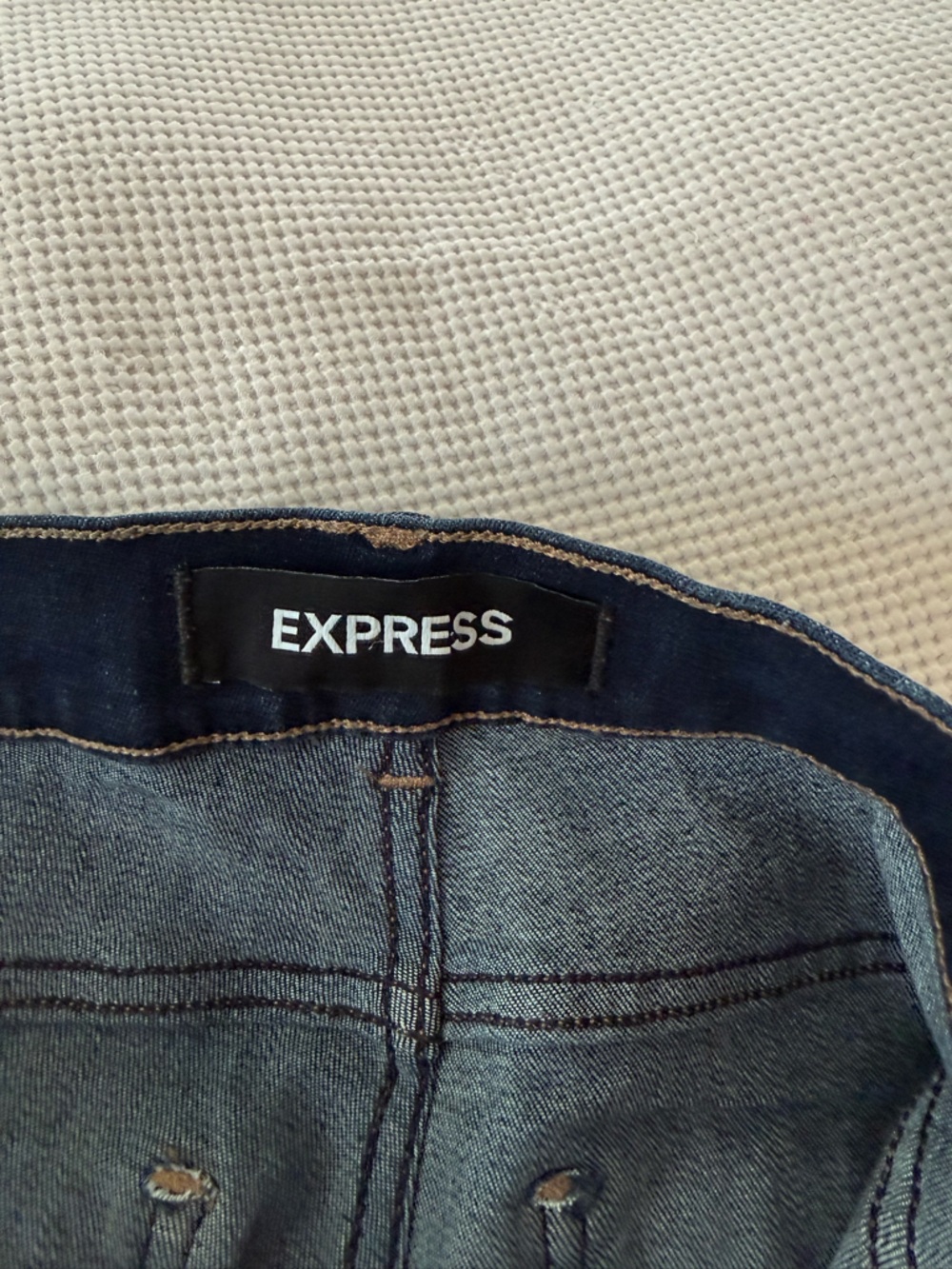 Express Dark Wash Barely Boot Mid Rise Jeans - Picture 2 of 5
